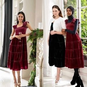 Hill House Velvet Burgundy Dress - Small